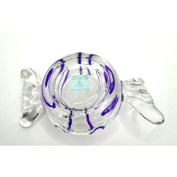 PartyLite Jollyville Tealight Candle Holder With Purple Swirl Design - Picture 6 of 9